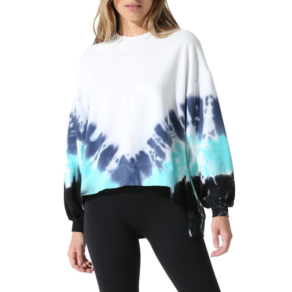 Electric & Rose Women's White Neil Momentum Tie Dye Sweatshirt Small NWT